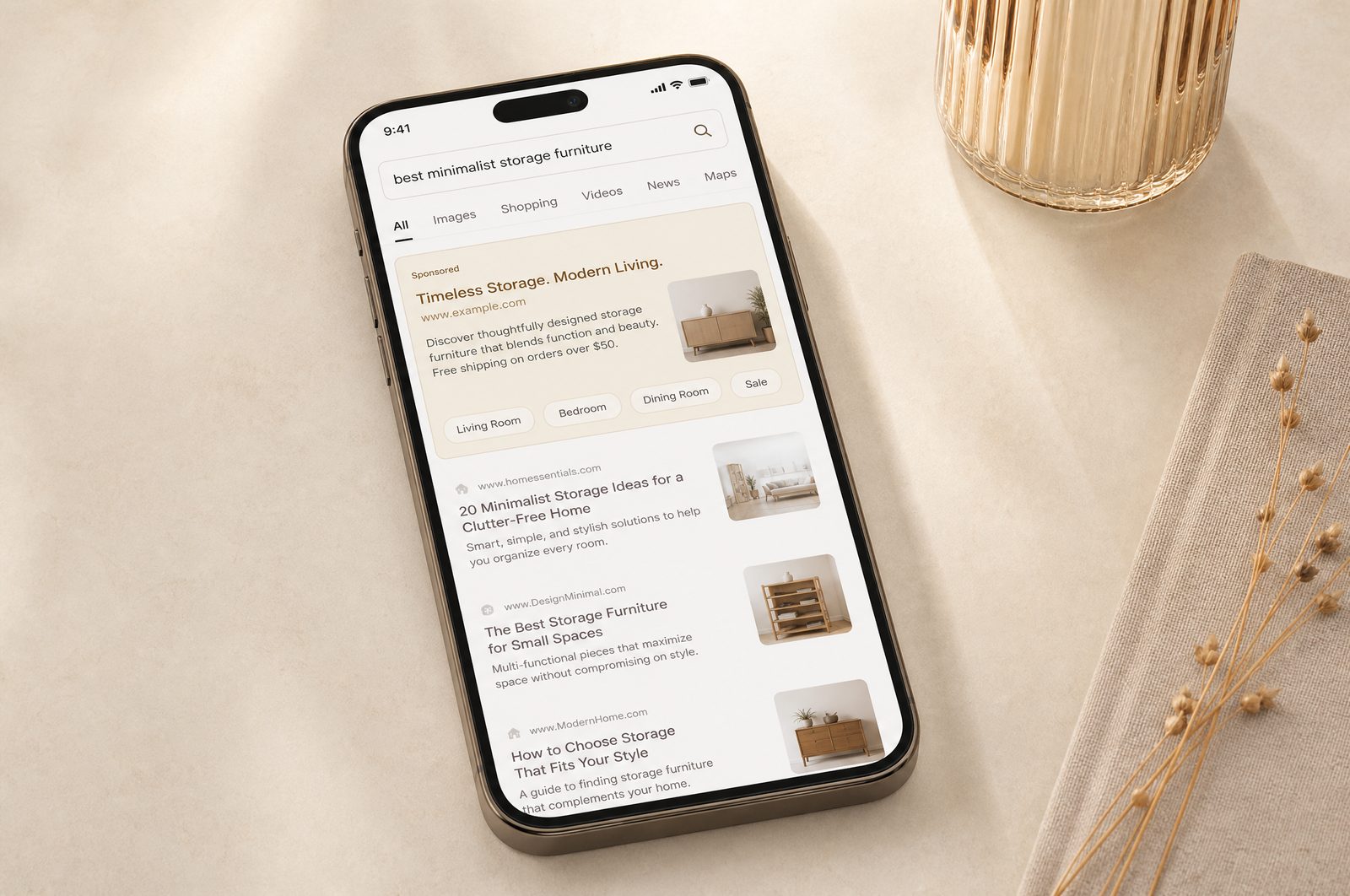 SEO-Ergebnis — Mobile Suche