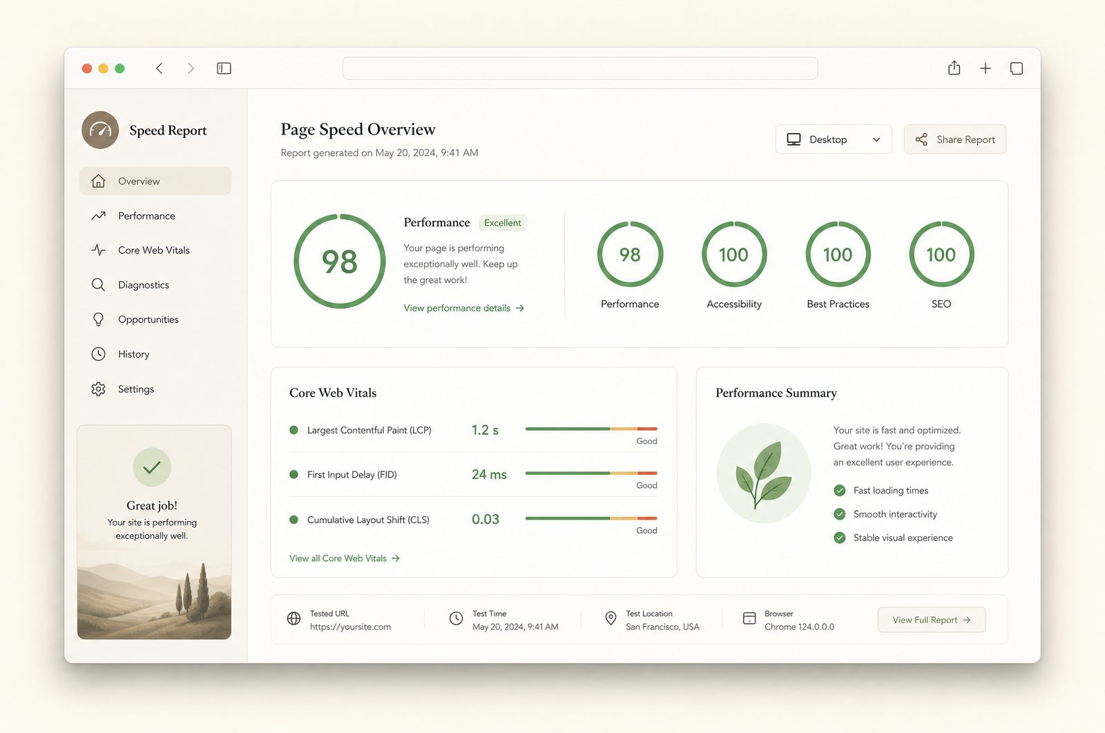 SEO-Ergebnis — Seitenspeed
