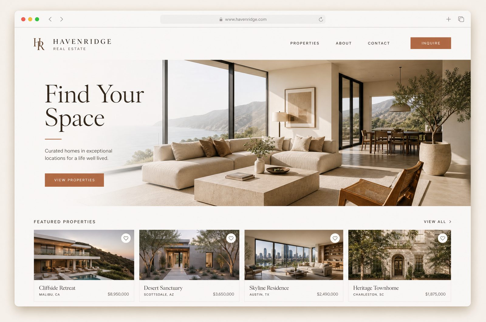 Website-Design Beispiel — Immobilien