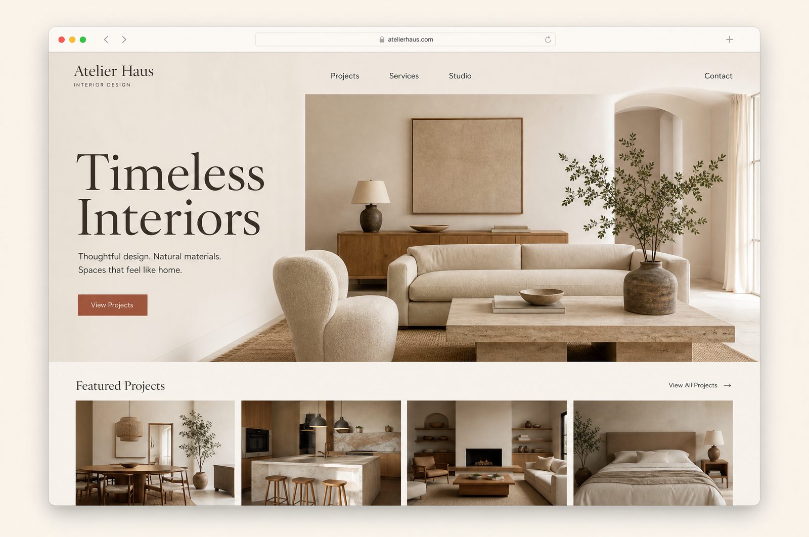Website-Design Beispiel — Interior & Möbel