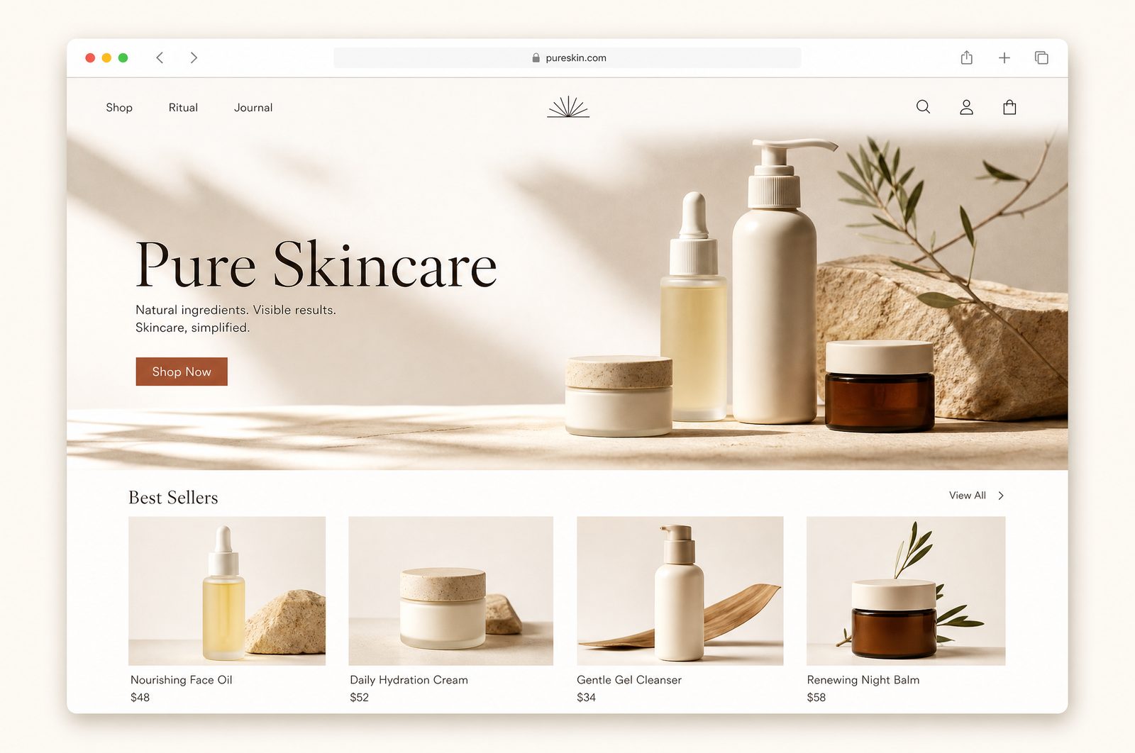 Website-Design Beispiel — Beauty & Kosmetik